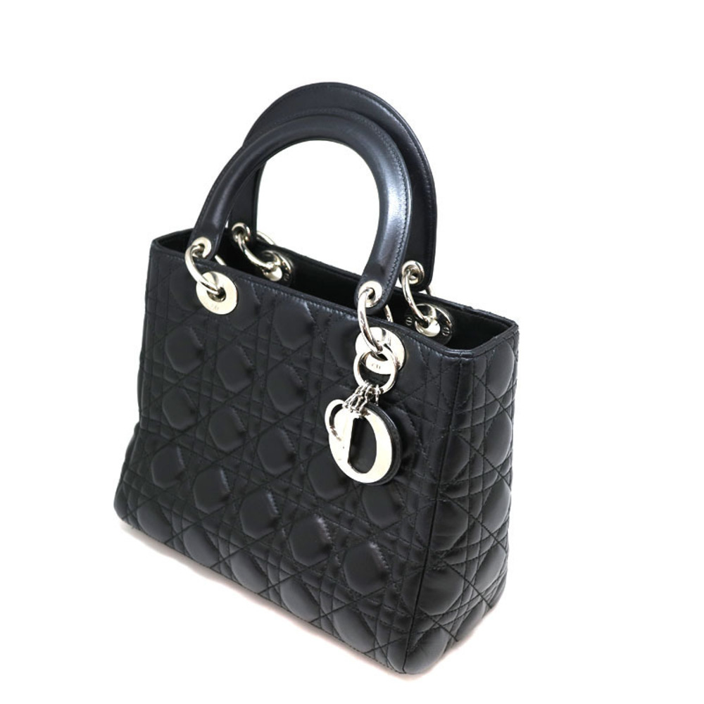 CDIOR Lady Dior Cannage Leather Black Handbag - Picture 1 of 6